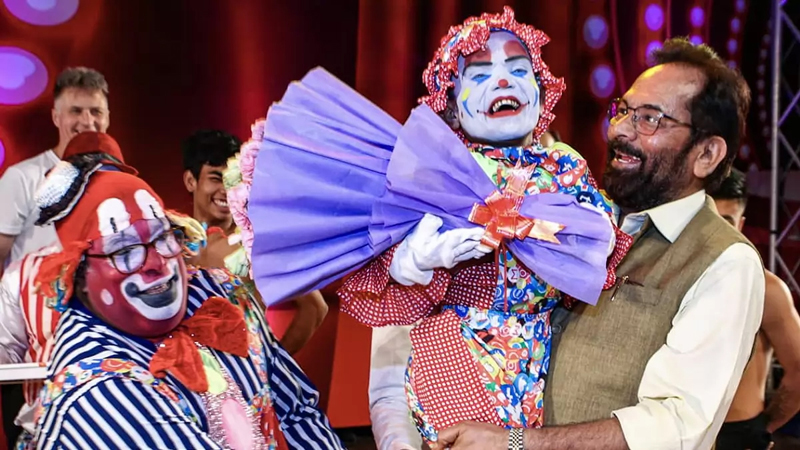 Former union minister and senior BJP leader Mukhtar Abbas Naqvi during the inauguration of 'International Circus Festival' at Siri Fort Auditorium, in New Delhi.