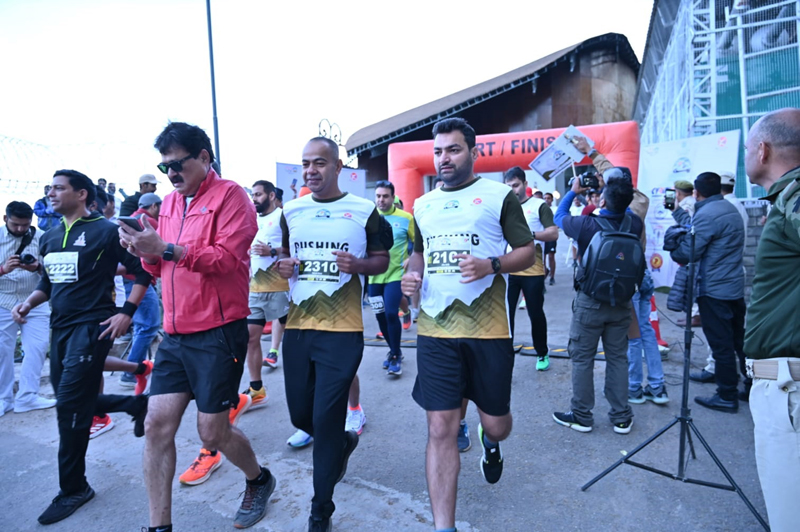 Runners during Patnitop Marathon on Sunday. -Excelsior/Shubam Anthal Runners during Patnitop Marathon on Sunday. -Excelsior/Shubam Anthal