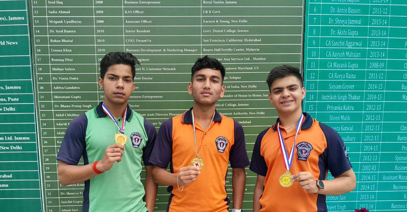 Winners displaying Gold medals while posing for a group photograph at Jammu on Saturday. Winners displaying Gold medals while posing for a group photograph at Jammu on Saturday.