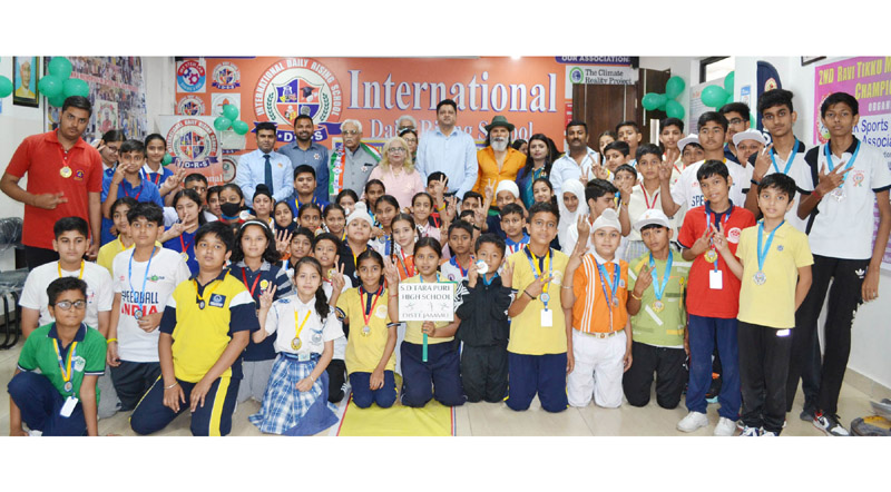 Winners displaying certificates and medals while posing for a group photograph at Jammu on Saturday. Winners displaying certificates and medals while posing for a group photograph at Jammu on Saturday.