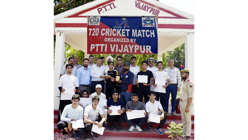 Winners posing for a group photograph along with PTTI Principal Shiv Kumar Sharma at Vijaypur on Friday. Winners posing for a group photograph along with PTTI Principal Shiv Kumar Sharma at Vijaypur on Friday.