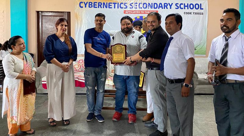 President of Japan Shotokan Karate-Do Kanninjuku Organization J&K Tarun Sharma receiving a memento from other dignitaries at closing ceremony of Jammu Division Karate Championship in Jammu. President of Japan Shotokan Karate-Do Kanninjuku Organization J&K Tarun Sharma receiving a memento from other dignitaries at closing ceremony of Jammu Division Karate Championship in Jammu.