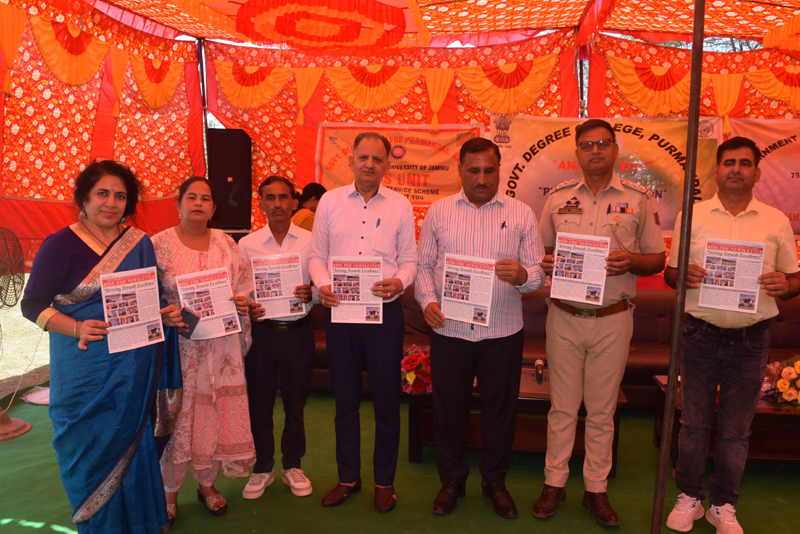 College newsletter being released by dignitaries at GDC Purmandal on Friday. College newsletter being released by dignitaries at GDC Purmandal on Friday.