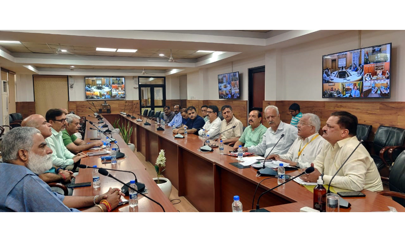 KP leaders during a virtual meeting with Divisional Commissioner Kashmir on Friday.