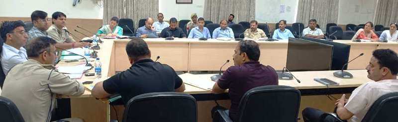 DC Samba Abhishek Sharma chairing a meeting on Monday. DC Samba Abhishek Sharma chairing a meeting on Monday.