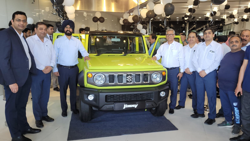 New SUV Jimny being launched at NEXA Jamkash Vehicleades at Jammu on Friday.
