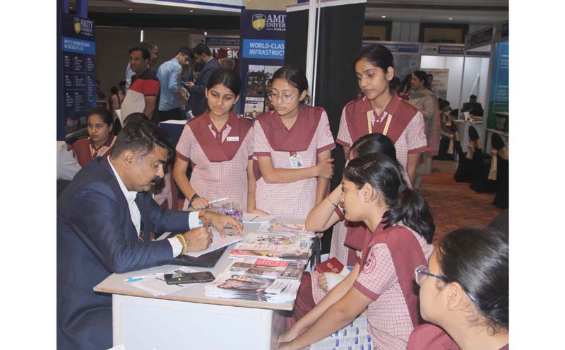 Students of various institutions during an Educatus Expo that started at Hotel Ramada Jammu on Saturday. -Excelsior/Rakesh Students of various institutions during an Educatus Expo that started at Hotel Ramada Jammu on Saturday. -Excelsior/Rakesh