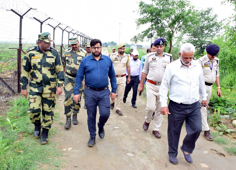 DC Samba during visit to border belt on Monday. DC Samba during visit to border belt on Monday.
