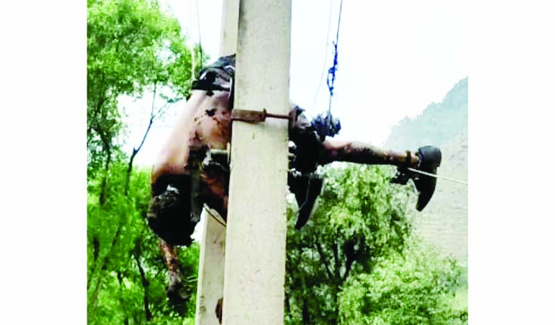 Body of lineman hanging on live cables during repair in Mandi area of Poonch on Sunday -Excelsior/Waseem Body of lineman hanging on live cables during repair in Mandi area of Poonch on Sunday -Excelsior/Waseem