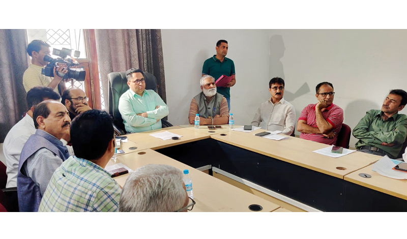 KP leaders during a meeting with Relief Commissioner at Jammu on Thursday. KP leaders during a meeting with Relief Commissioner at Jammu on Thursday.