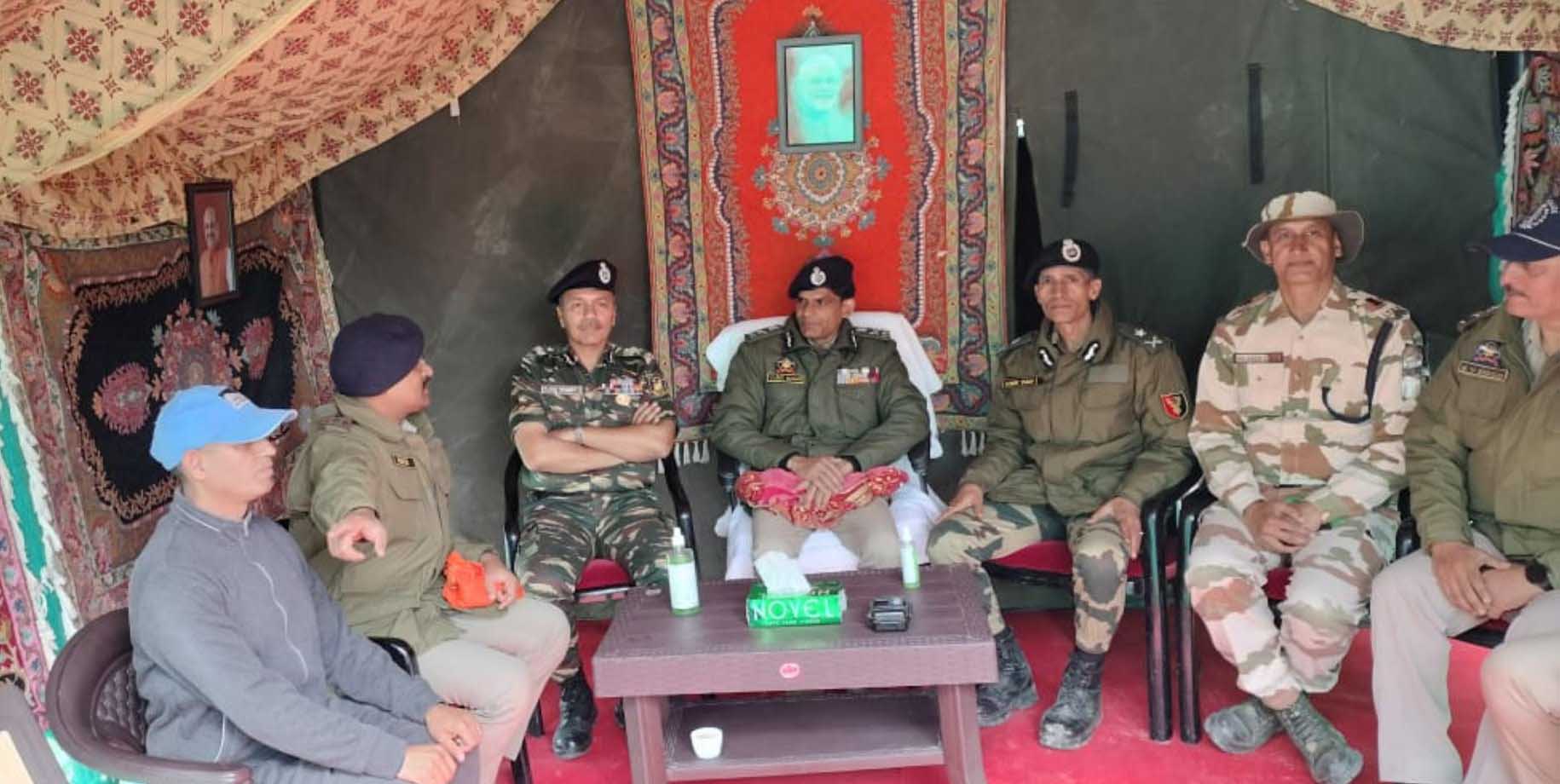 Senior Officers Review Security Arrangements At Amarnath Cave Shrine Senior Officers Review Security Arrangements At Amarnath Cave Shrine