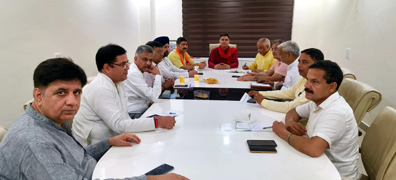 BJP leaders during the Core Group meeting at Jammu on Tuesday. BJP leaders during the Core Group meeting at Jammu on Tuesday.