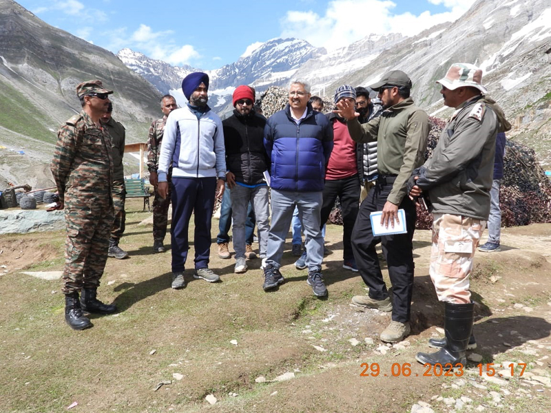 CEO SASB inspecting arrangements for Amarnath Yatra. CEO SASB inspecting arrangements for Amarnath Yatra.