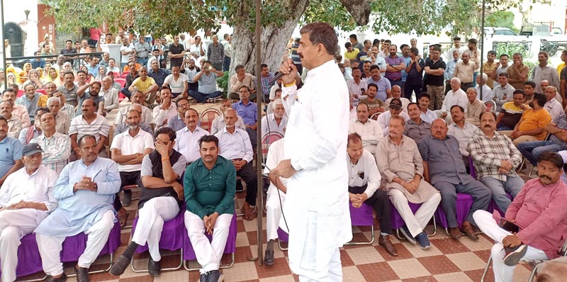 MP Jugal Kishore Sharma addressing a gathering in Samba on Thursday. MP Jugal Kishore Sharma addressing a gathering in Samba on Thursday.