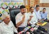 AJKPC president Anil Sharma addressing media persons in Jammu on Tuesday.