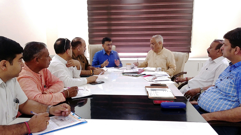 BJP leader Ashok Koul chairing a meeting at the party headquarters in Jammu on Monday. BJP leader Ashok Koul chairing a meeting at the party headquarters in Jammu on Monday.