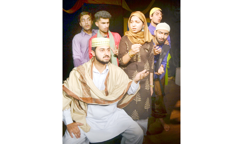 A scene from Urdu comedy play 'Jhootha Khwaab' staged at Jammu on Sunday. A scene from Urdu comedy play 'Jhootha Khwaab' staged at Jammu on Sunday.