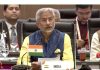 External Affairs Minister S Jaishankar addressing the G20 Development Ministers’ meeting, in Varanasi on Monday. (UNI)