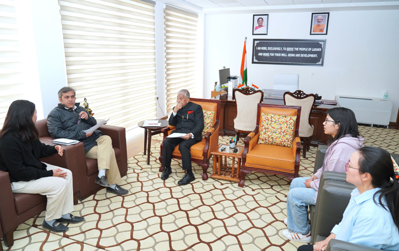 LG Ladakh, Brigadier (Dr.) B.D Mishra (Retd) interacting with delegations on Saturday. LG Ladakh, Brigadier (Dr.) B.D Mishra (Retd) interacting with delegations on Saturday.