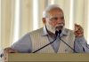 Prime Minister Narendra Modi speaks during a public meeting in Warangal
