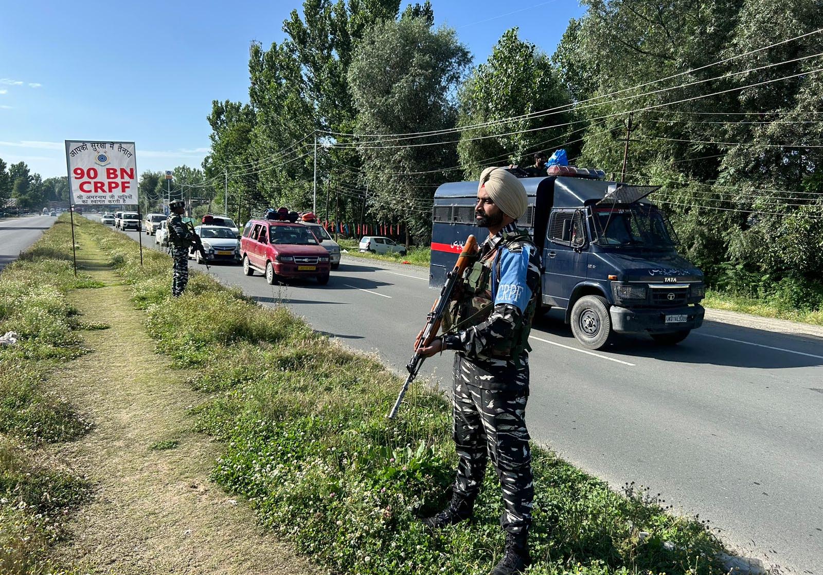 CRPF Provides Safe Passage, Ensures Security Of Pilgrims During Amarnath Yatra In Srinagar CRPF Provides Safe Passage, Ensures Security Of Pilgrims During Amarnath Yatra In Srinagar