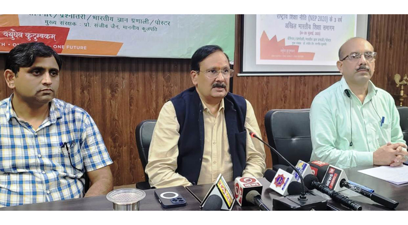 CUJ Vice-Chancellor talking to media persons on Thursday. CUJ Vice-Chancellor talking to media persons on Thursday.