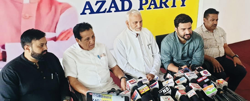 DPAP leaders addressing press conference at Jammu on Wednesday. DPAP leaders addressing press conference at Jammu on Wednesday.