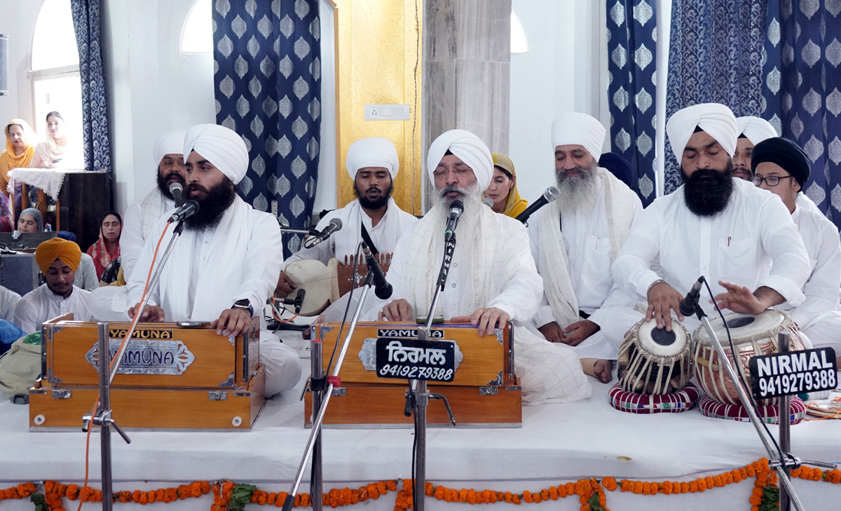 A religious programme in progress at Gurudwara Tahli Sahib in Jammu to mark Parkash Purab of Guru Hargobind Sahib on Wednesday. A religious programme in progress at Gurudwara Tahli Sahib in Jammu to mark Parkash Purab of Guru Hargobind Sahib on Wednesday.