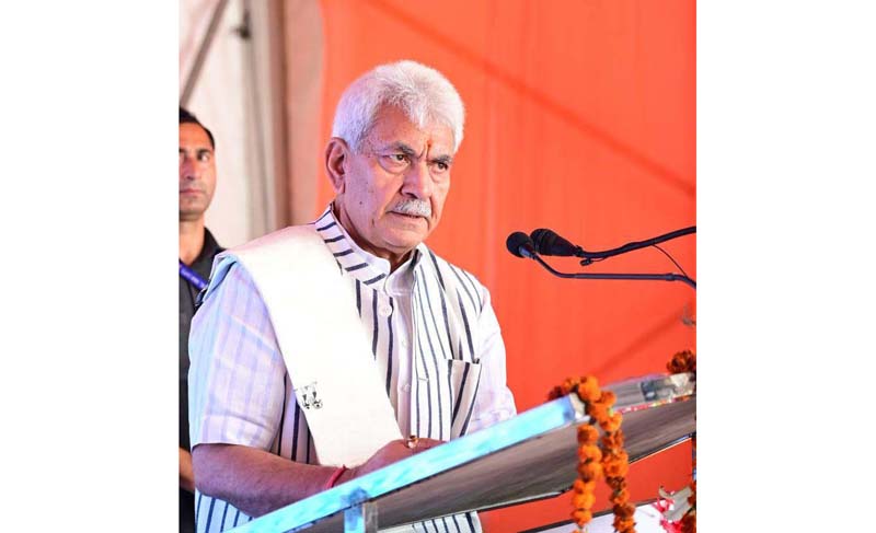LG Manoj Sinha addressing a function in Sri Pratap School at Srinagar on Friday. LG Manoj Sinha addressing a function in Sri Pratap School at Srinagar on Friday.