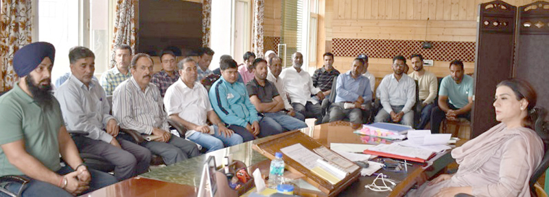 Secretary Sports Council, Nuzhat Gull chairing a meeting of all managers and incharges at Bakshi Stadium, Srinagar. Secretary Sports Council, Nuzhat Gull chairing a meeting of all managers and incharges at Bakshi Stadium, Srinagar.