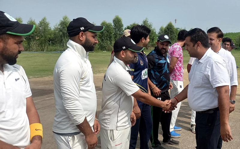 Deputy Commissioner Samba, Abhishek Sharma interacting with players at Samba. Deputy Commissioner Samba, Abhishek Sharma interacting with players at Samba.