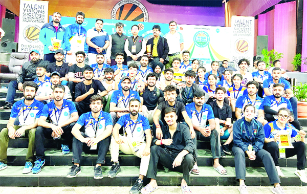Jammu and Kashmir Senior Kick Boxing team posing for a group photograph during Wako India National Championship at Punjab. Jammu and Kashmir Senior Kick Boxing team posing for a group photograph during Wako India National Championship at Punjab.