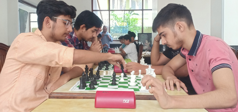 Budding players evincing keen interest in Chess games at Jammu. Budding players evincing keen interest in Chess games at Jammu.