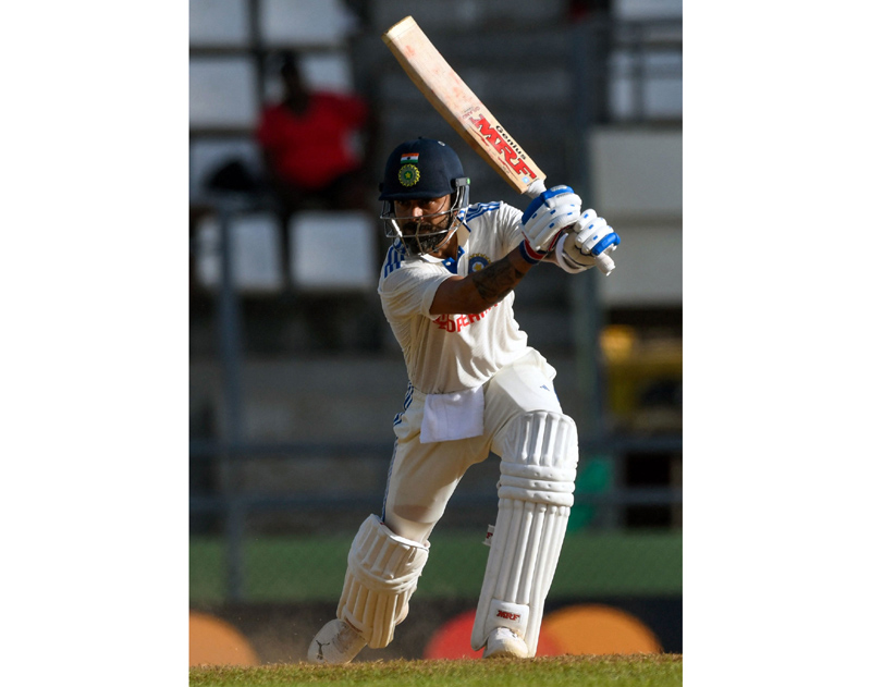 Virat Kohli playing a shot during his score of 76. Virat Kohli playing a shot during his score of 76.