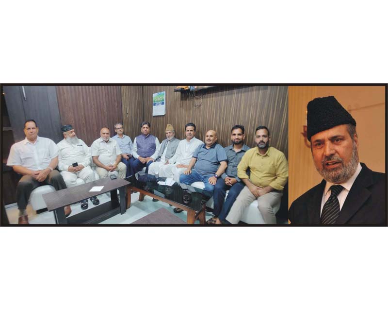 Ex-DyCM Muzaffar Hussain Baig addressing JKPCWF meeting through video-conference on Sunday. Ex-DyCM Muzaffar Hussain Baig addressing JKPCWF meeting through video-conference on Sunday.