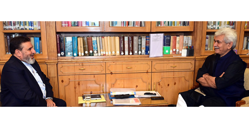 Apni party president Altaf Bukhari during meeting with Lt Governor Manoj Sinha. Apni party president Altaf Bukhari during meeting with Lt Governor Manoj Sinha.