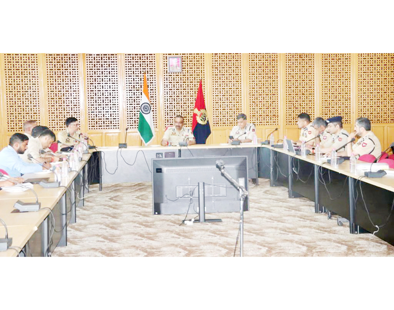 DGP Dilbag Singh chairing a meeting of police officers in Srinagar on Thursday. DGP Dilbag Singh chairing a meeting of police officers in Srinagar on Thursday.