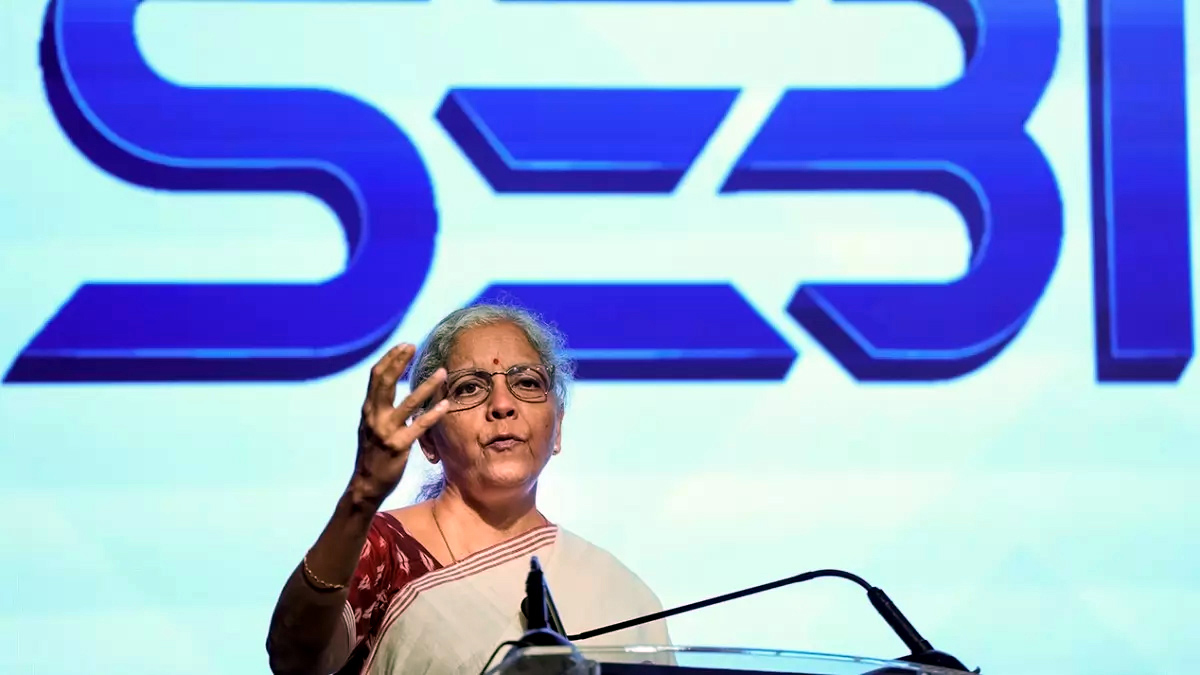 Union Finance Minister Nirmala Sitharaman speaks during the launch of AMC Repo Clearing Ltd. (ARCL) and Corporate Debt Market Development Fund (CDMDF), in Mumbai. Union Finance Minister Nirmala Sitharaman speaks during the launch of AMC Repo Clearing Ltd. (ARCL) and Corporate Debt Market Development Fund (CDMDF), in Mumbai.