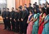 Probationers of Indian Forest Service (2022 batch) and Officers/Officer Trainees of Indian Defence Estates Service (2018 and 2022 batch) calls on the President Droupadi Murmu at Rashtrapati Bhavan, in New Delhi on Monday. (UNI)