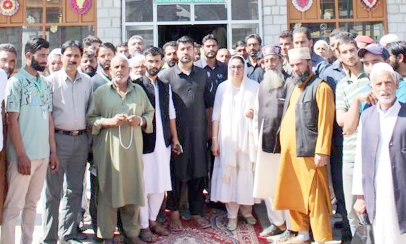Waqf Chairperson Dr Andrabi during meeting with people in Pulwama on Wednesday. Waqf Chairperson Dr Andrabi during meeting with people in Pulwama on Wednesday.