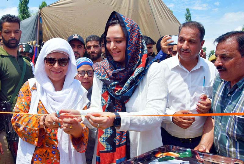 DDC Baramulla, Safeena Beigh along with DC Syed Sehrish Asgar inaugurating prestigious project on Tuesday. DDC Baramulla, Safeena Beigh along with DC Syed Sehrish Asgar inaugurating prestigious project on Tuesday.