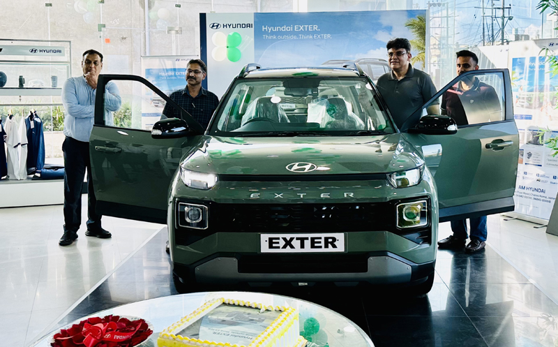 RTO Jammu Pankaj Bhagotra and dignitaries from AM Hyundai launching SUV Hyundai EXTER in Jammu on Monday. RTO Jammu Pankaj Bhagotra and dignitaries from AM Hyundai launching SUV Hyundai EXTER in Jammu on Monday.