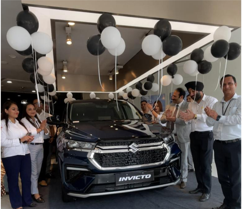 Dignitaries unveiling Maruti Suzuki Invicto at Jammu Motors Nexa on Saturday. Dignitaries unveiling Maruti Suzuki Invicto at Jammu Motors Nexa on Saturday.