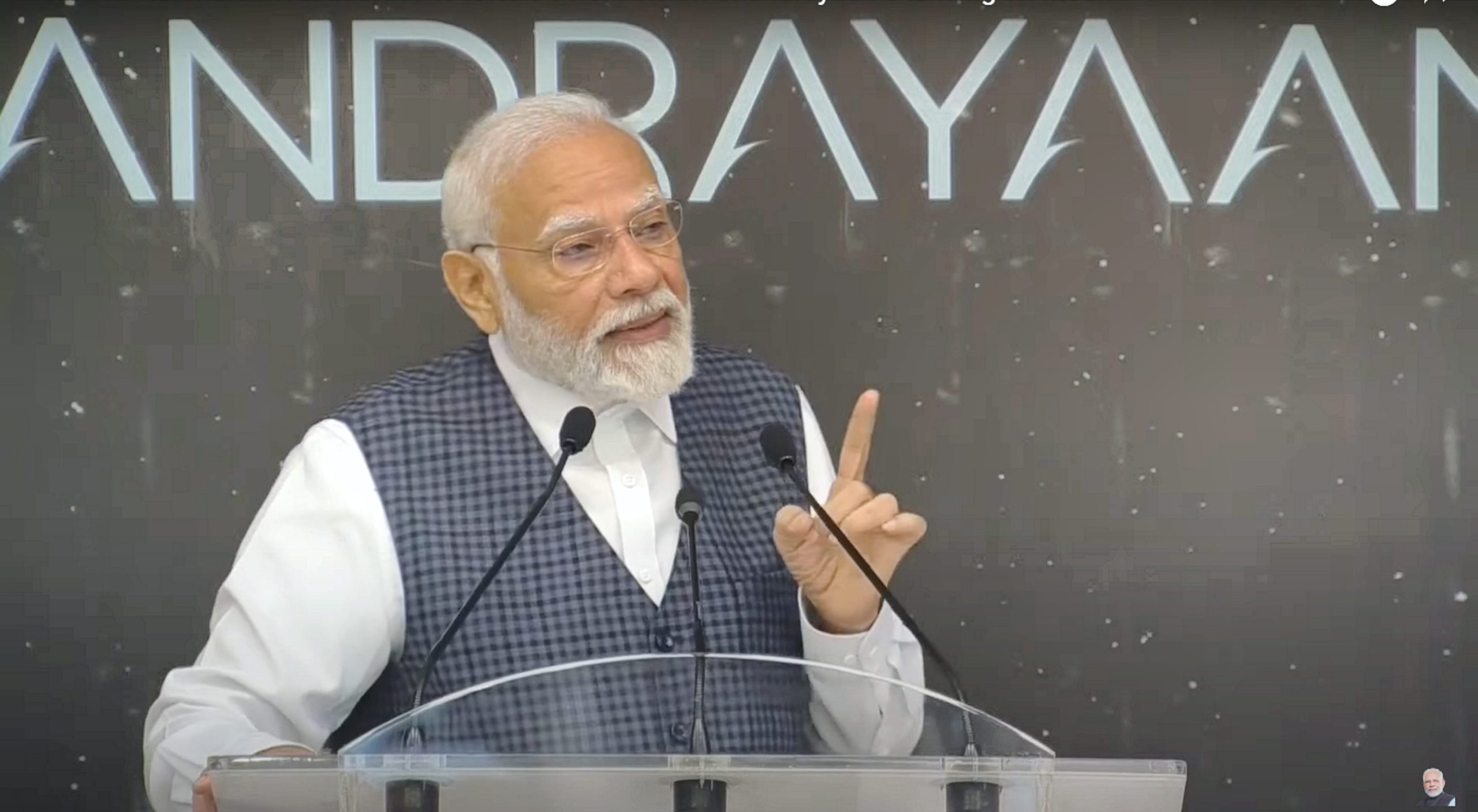 PM addresses ISRO scientists Prime Minister Narendra Modi addresses ISRO scientists on the successful soft landing of Chandrayaan-3 on the surface of the Moon at a gathering, in Bengaluru