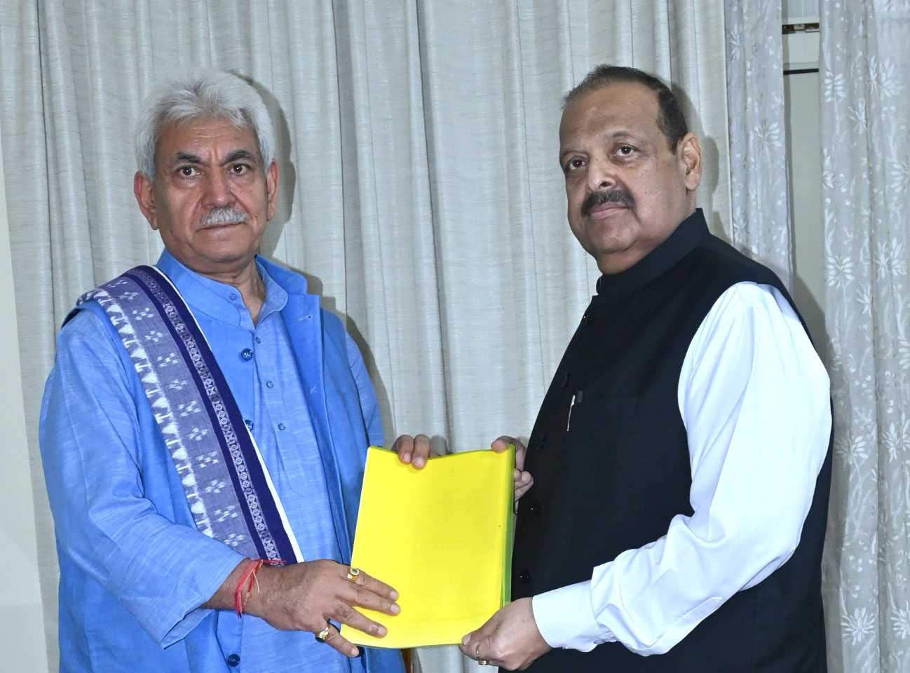 Lt Governor meeting Sh Devender Singh Rana, former Legislator