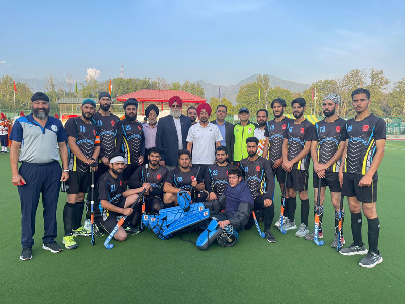 Players posing with chief guest before the match at Srinagar. Players posing with chief guest before the match at Srinagar.
