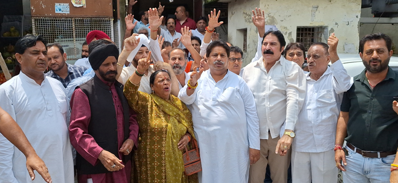 Congress party workers protesting in Jammu against the Government over renaming of Nehru Memorial Museum and Library. Congress party workers protesting in Jammu against the Government over renaming of Nehru Memorial Museum and Library.
