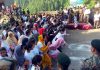 Girls in large number taking part in Run organized at Kishtwar's Chatroo area under National Sports Week on Sunday.