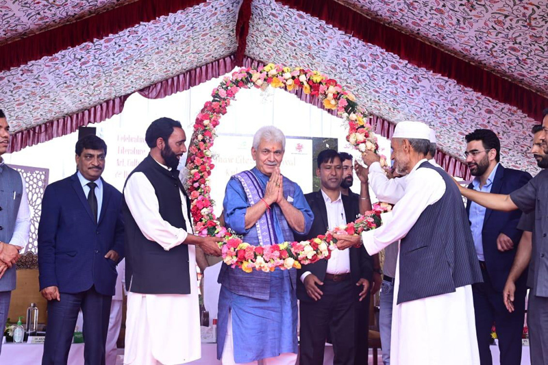LG Manoj Sinha during inauguration of Veshaw Literary Festival at Kulgam. LG Manoj Sinha during inauguration of Veshaw Literary Festival at Kulgam.