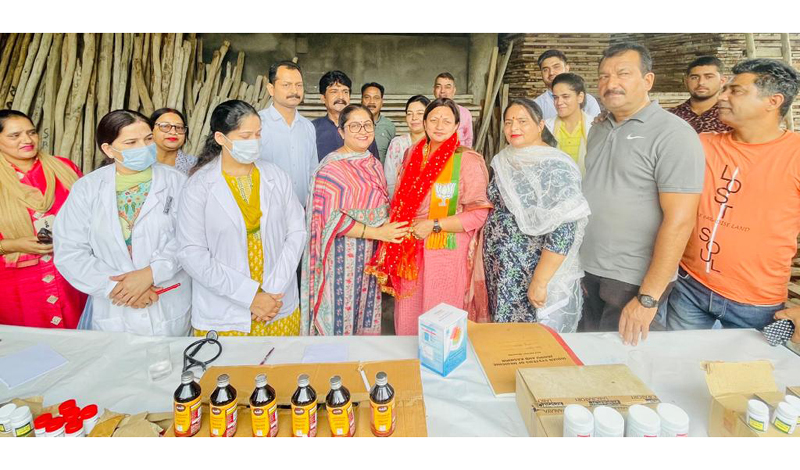 BJP leader, Rekha Mahajan inaugurating the AYUSH camp at Belicharana on Saturday. BJP leader, Rekha Mahajan inaugurating the AYUSH camp at Belicharana on Saturday.